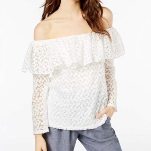 Jill Stuart Off-The-Shoulder Lace Top, Created for Macy's Size small - Picture 1 of 6